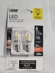 Feit Electric S6 E12 (candelabra) Led Bulb Soft White 6 Watt Equivalence 2 Pk. Fixed Price $8.94.