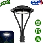 Kukuppo 100w Led Post Top Light Dusk To Dawn Parking Lot Circular Area Lighting. Fixed Price $133.87.