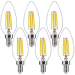 Dimmable Clear Glass E12 Led Bulbs, 40w Eqv, 6 Pack. Fixed Price $25.59.