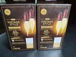 Two Ge Led Vintage Style Amber Glass 60w 2 Bulb Dimmable Lighting 400 Lumens. Fixed Price $21.99.