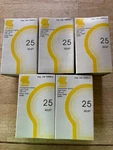 Satco - S6083 Lot Of 5 Transparent Yellow Light Bulbs Brass Base 25 Watt. Fixed Price $18.45.