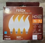 Ge Led Candelabra 4 Watt 40w Replacement Relax Soft White Dimmable 4-pack. Fixed Price $14.99.
