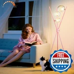 Lightdot Tripod Floor Lamp Dimmable Pink Standing Lamps Globe Clear Glass. Fixed Price $44.81.
