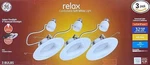 Ge (3 Bulbs) Lighting 47697 Relax Hd Led Light Bulbs, 6 Inch Recessed Downlight. Fixed Price $20.99.