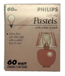 New Philips 60w Softone Pastels Pink Light Bulbs - 2 Pack. Fixed Price $27.95.