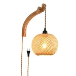 Woven Rattan Plug-in Wall Sconce - Farmhouse Wicker Lamp, E26 Socket. Fixed Price $50.94.