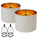 Duoerwo White Linen Decorative Drum Lampshades Set Of 2, 12-inch. Fixed Price $48.12.