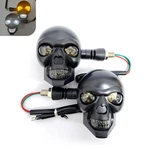 2 Pcs Motorcycle Skull Turn Signal Light, 10 Mm Screw Led Lamp Wi.... Fixed Price $37.07.