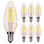 6 Pack Satco S29877 Led Filament 120v 4.5w =40w B10 Candelabra E12 Clear 2700k. Fixed Price $27.50.