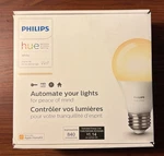 Philips Hue White A19 Equivalent Led Bulb Starter Kit (2 Bulbs) - 840 Lumen. Fixed Price $55.00.
