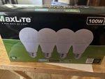 Maxlite 100w Daylight Dimmable 22yr 13w Led 4-pack Light Bulbs 1600 Lumens Lamp. Fixed Price $7.99.