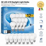 Ge 60 Watt Replacement Daylight Led, Dimmable, 800 Lumens, A19 - 12 Pack. Fixed Price $20.00.