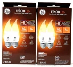 2 Boxes Ge Relax Led Cam 4w Hd Soft White 300 Lumens Dimmable Count Bulbs. Fixed Price $19.99.
