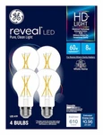 Reveal Led Light Bulbs, Clear, A19, 6.4 Watt, 4-pk. - 93131988. Fixed Price $27.34.