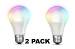 2 Pack Feit 9w 60w Color Changing A19 Alexa Google Smart Wi-fi Light Bulb. Fixed Price $12.95.