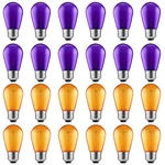 Meconard S14 Purple And Orange Led Light Bulbs, 24pack 1w Plastic Shatterproof. Fixed Price $44.24.