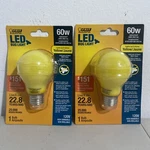 New Sealed 2-pack Feit Electric Led Bug Lights Yellow 60w Replacement. Fixed Price $9.99.