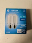 Ge Hd Refresh Led Cool Daylight 60w Medium T14 Light Bulb 2 Bulbs 800 Lumens. Fixed Price $4.90.