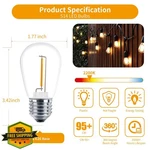 Meconard 24 Pack S14 Led Bulbs Shatterproof Warm White E26 Base. Fixed Price $27.99.