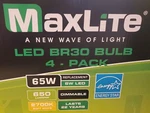 Box = 48 Maxlite 65w Replacement 8w Led 2700 Soft White Br30 Dimmable Floodlight. Fixed Price $89.99.