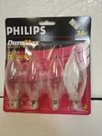 Philips Duramax 25w Clear Candelabra Base Ba9 Bent Tip Light Bulbs 4 Count. Fixed Price $10.00.