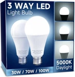 Unilamp 3 Way Led Light Bulbs, 30/70/100w Equivalent, Daylight White 5000k, A19. Fixed Price $16.99.
