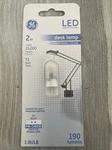 Ge Led Desk Lamp Bulb Warm White T3 2w G4 Base 12v # 1558694 190 Lumens. Fixed Price $7.00.