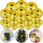 27 Pcs Gold Disco Ball Cake Ornaments Reflective Mirror Balls For 70s T.... Fixed Price $17.11.