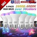 Ftl 6-pack Br20 Led Light Bulbs Color Changing R20 Dimmable Flood 7w. Fixed Price $27.59.