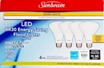 Sunbeam 4-pack Led Br30 Flood Light Bulbs 8 Watt 65 W Replacement New Bulk Dis. Fixed Price $9.99.