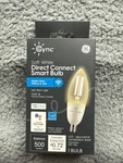 Ge Cync Smart Led Decorative Light Bulb Small Base Soft White: E12 Candelabra. Fixed Price $10.00.