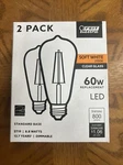 (2-pk) Feit Electric E26 Vintage Edison Led Light Bulb Soft White 2700k. Fixed Price $6.99.