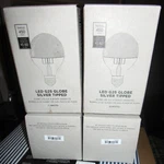 New Lot 4 West Elm Led G25 Globe Clear Silver Tipped Replacement Light Bulbs 5 W. Fixed Price $22.00.